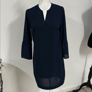 Elegant JCREW Navy Blue Women's Bell Sleeve Shift Dress